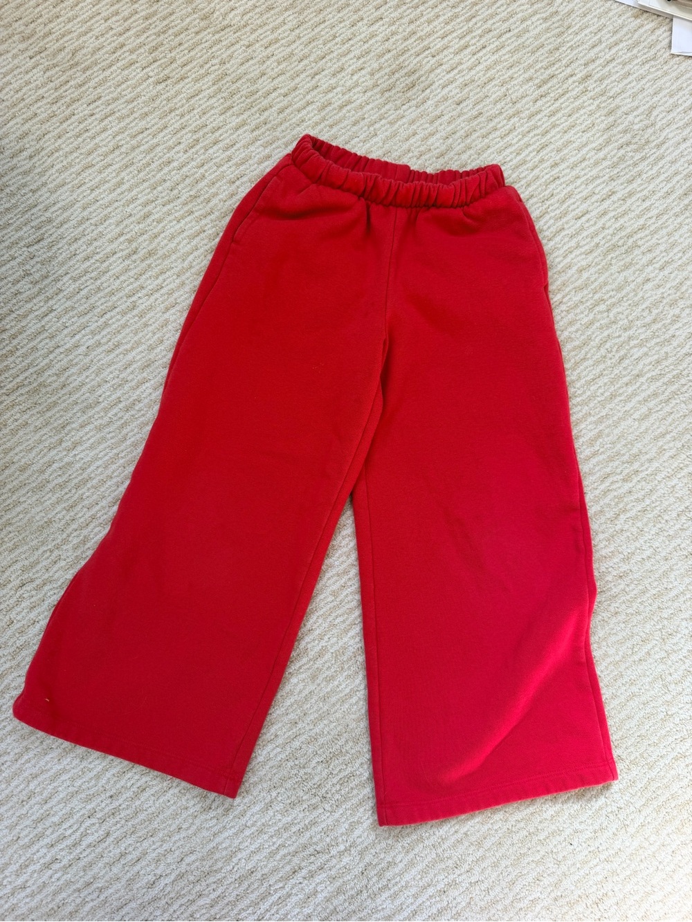 GAP Kids Red Wide-Leg Elastic Waist Sweatpants